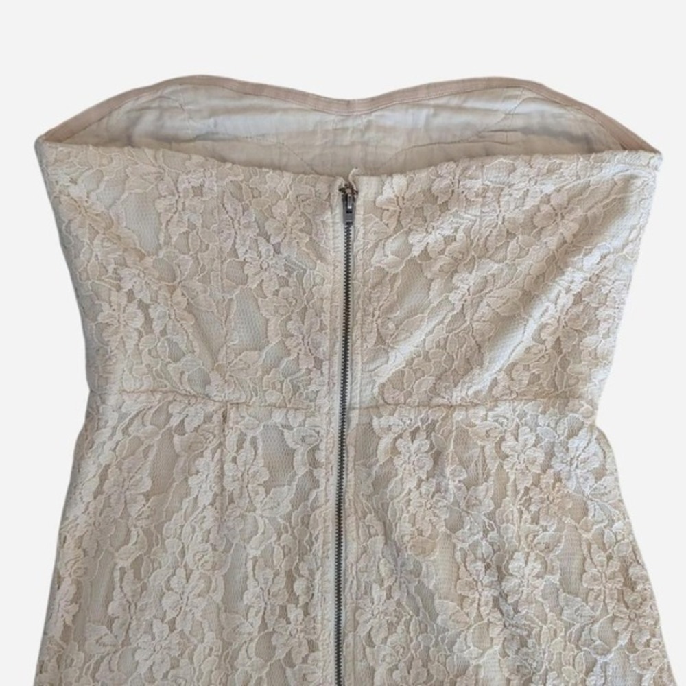 Free People I Heart Lace Strapless Mini Dress Ivory Size 4 - Picture 7 of 10